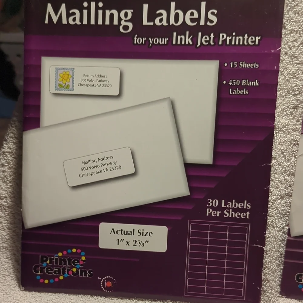 2-Packs White Mailing Labels for Ink Jet Printer 1